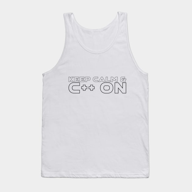 Keep Calm and C++ On Programming Tank Top by Furious Designs